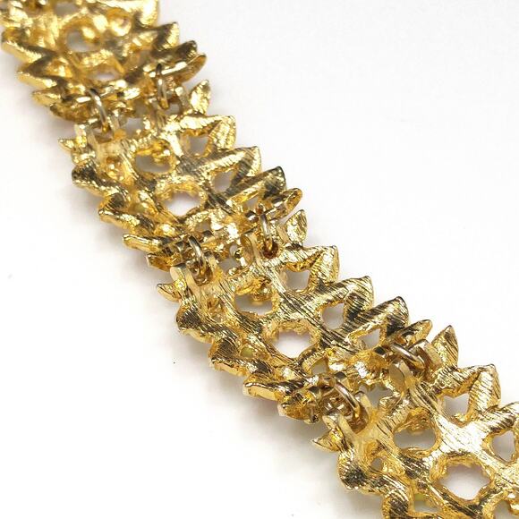 1980s Monet Floral Enamel Bracelet Pink Yellow White Rhinestone Vintage Jewelry - Picture 9 of 10